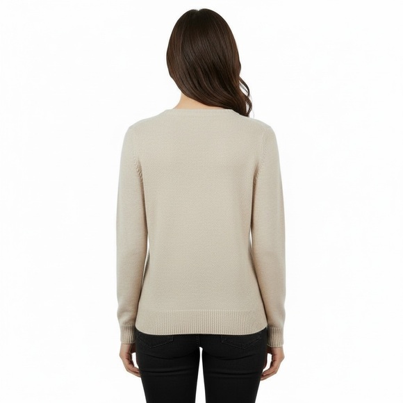J. Crew Beige and Cream Crew Neck Sweater - Picture 2 of 8